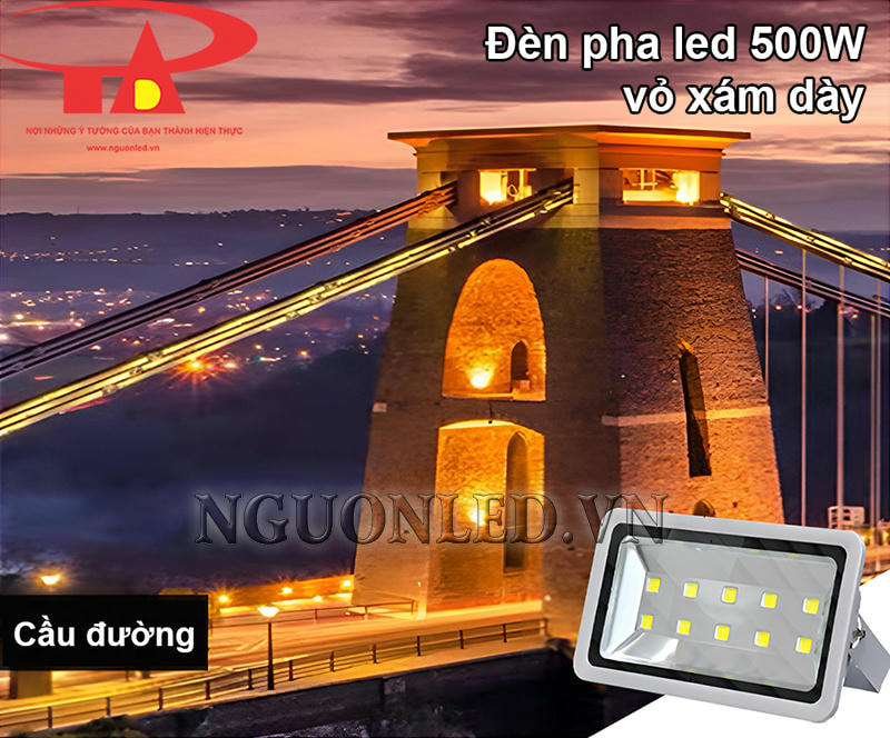 Đèn led pha 500W chiếu sáng cầu vượt giao thông