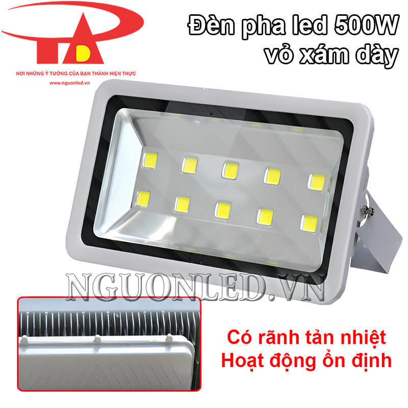 Đèn pha 500W thiết kế tản nhiệt hiện đại