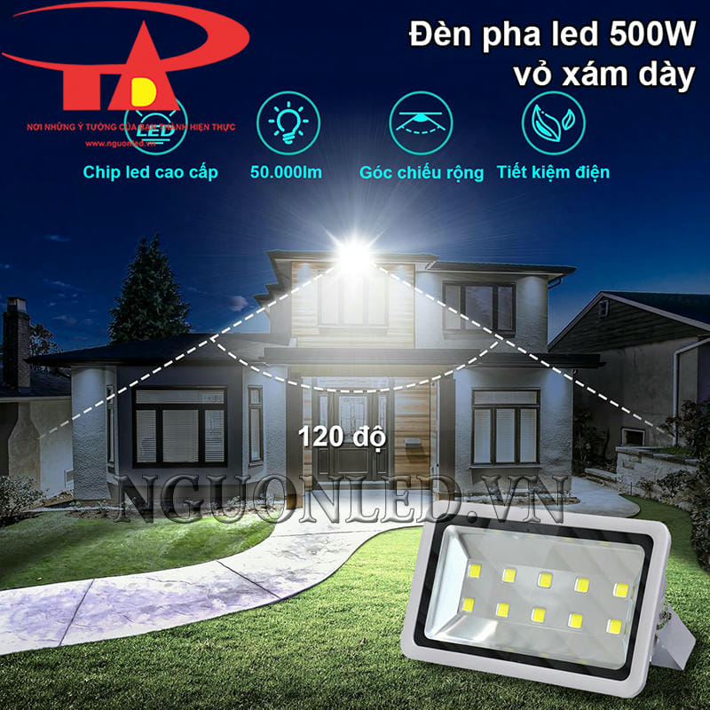 Đèn pha led 500W góc chiếu rộng