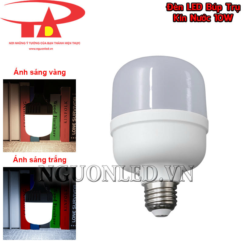 Đèn LED búp trụ kín nước 10W có hai phiên bản ánh sáng trắng và vàng để lựa chọn theo không gian