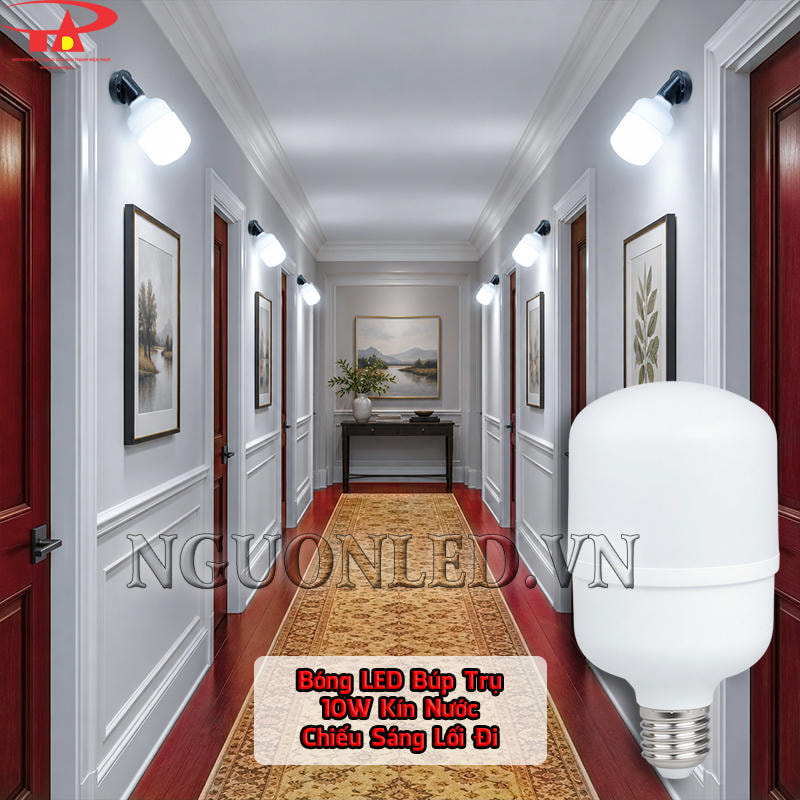 èn LED búp 10W kín nước bố trí dọc lối đi trong nhà,giữ sự liền mạch theo chiều dài