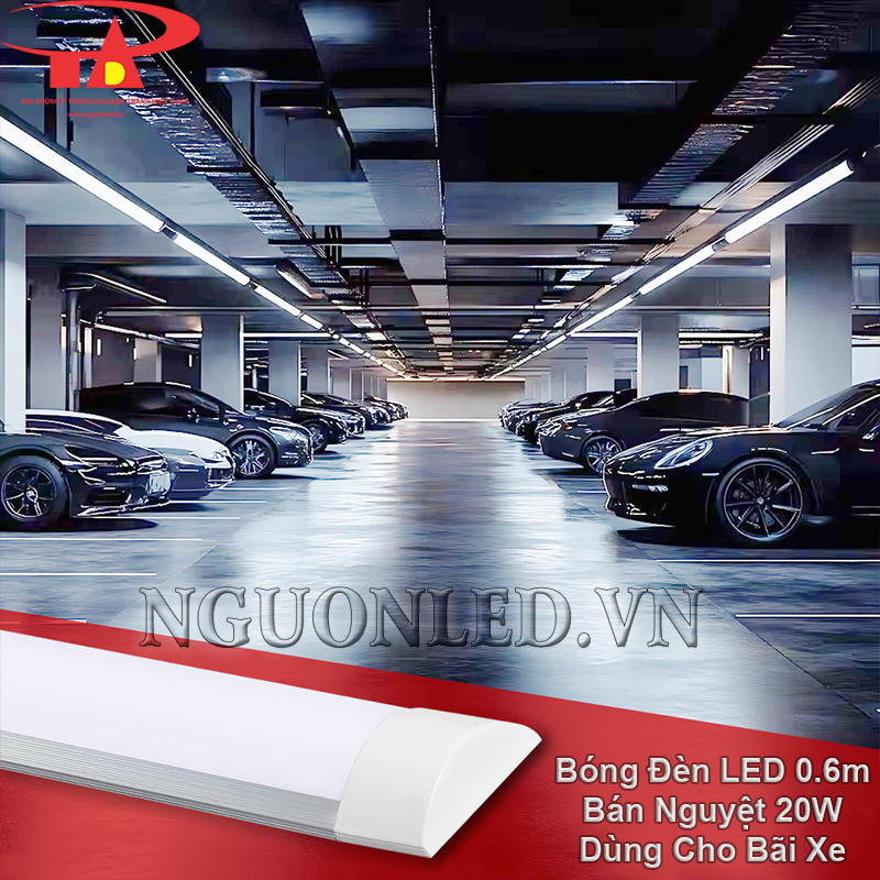 Bóng đèn LED bán nguyệt 20W dùng cho khu để xe trong nhà, đảm bảo tầm nhìn rõ ràng