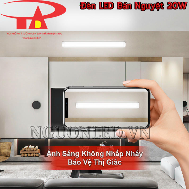 Đèn tuýp LED bán nguyệt 20W ánh sáng không nhấp nháy, bảo vệ mắt