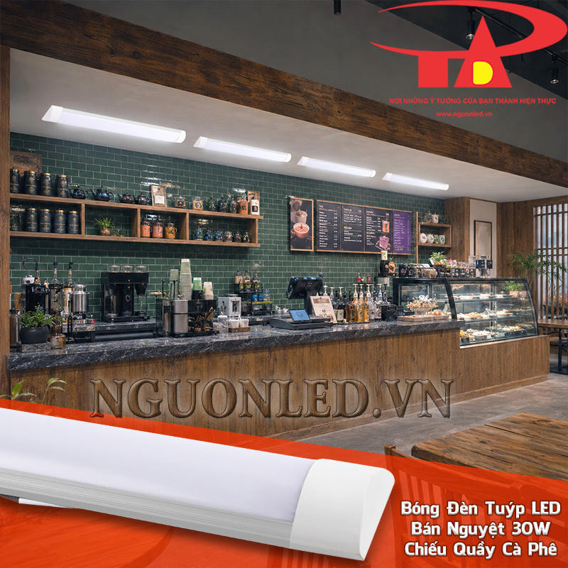 Bóng đèn tuýp LED bán nguyệt 30W chiếu sáng quầy cà phê cho thao tác pha chế, đọc đơn và nhận biết dụng cụ