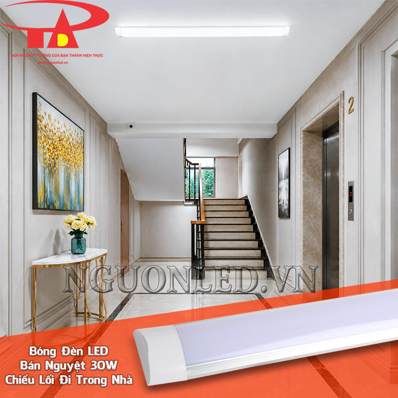 Bóng đèn LED bán nguyệt 30W chiếu sáng lối đi trong nhà, hỗ trợ nhận biết bậc cấp và điểm chuyển hướng