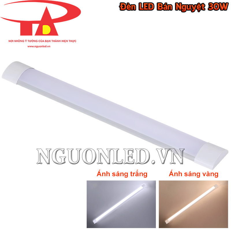 Đèn LED bán nguyệt 30W có phiên bản ánh sáng trắng 6000 - 6500K và vàng 3000 - 3500K cố định