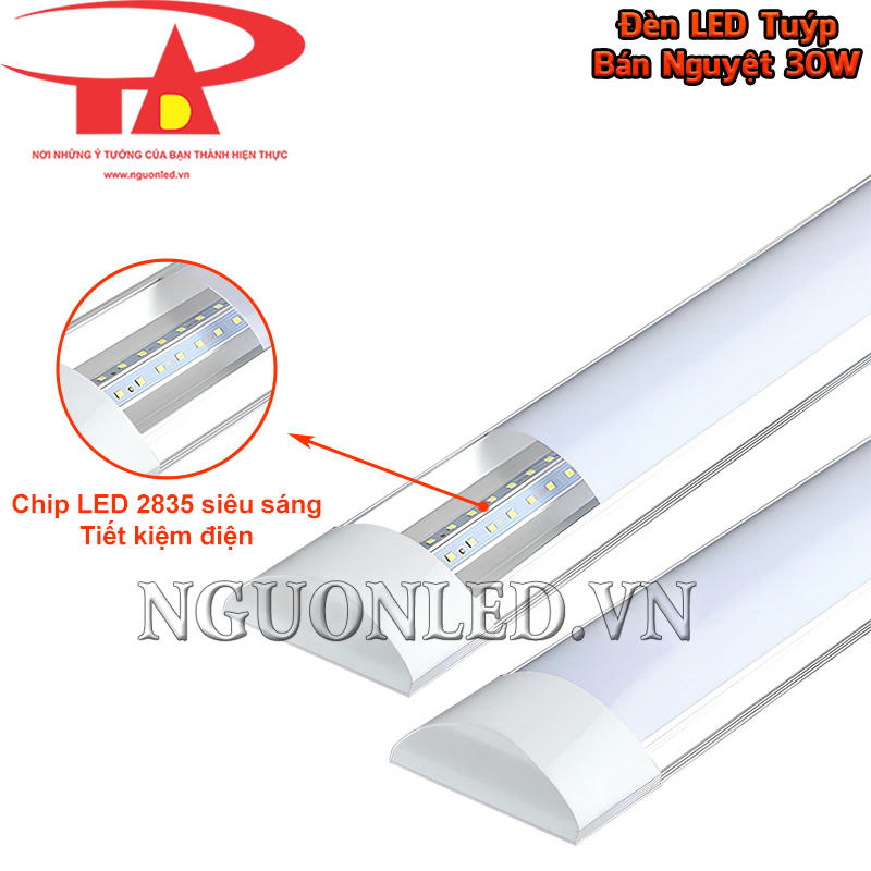 Đèn tuýp LED bán nguyệt 30W dùng chip SMD 2835, quang thông 3.000 lm và hiệu suất 100 lm/W