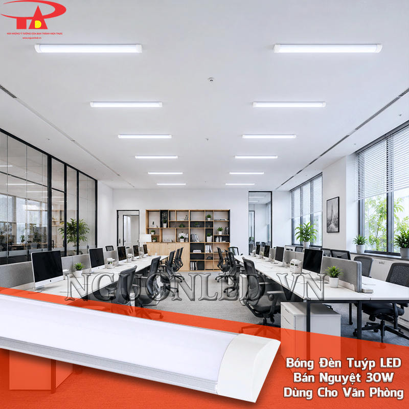 Đèn LED bán nguyệt 30W chiếu sáng văn phòng theo cụm bàn, hỗ trợ đọc hồ sơ, ghi chú và sử dụng máy tính