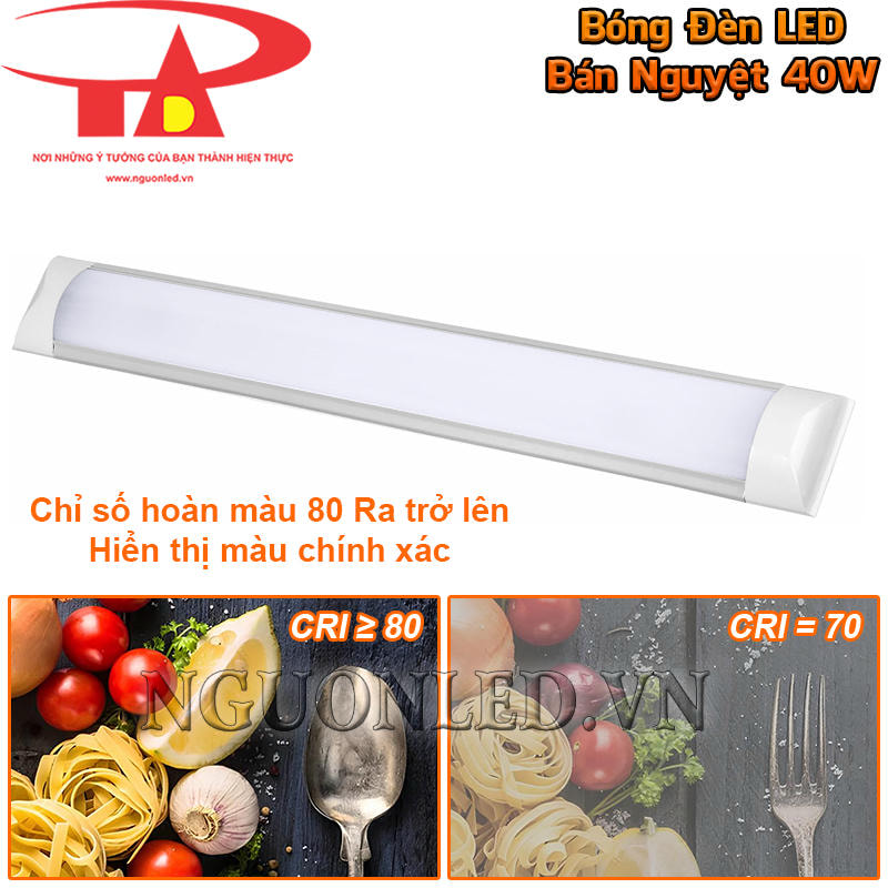 Đèn LED bán nguyệt 40W với chỉ số hoàn màu cao, hiển thị màu sắc chính xác