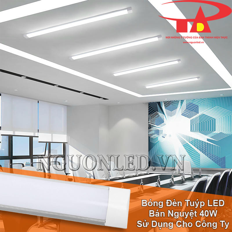 Đèn tuýp LED bán nguyệt 40W phù hợp cho công ty cần ánh sáng rõ ràng