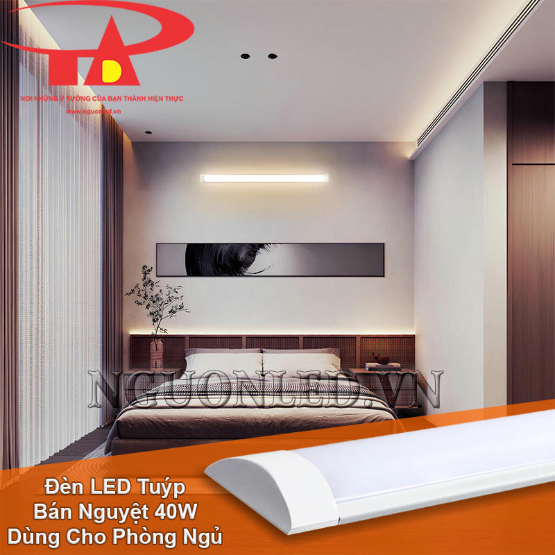 Đèn LED tuýp bán nguyệt 40W phù hợp cho phòng ngủ với ánh sáng nhẹ nhàng