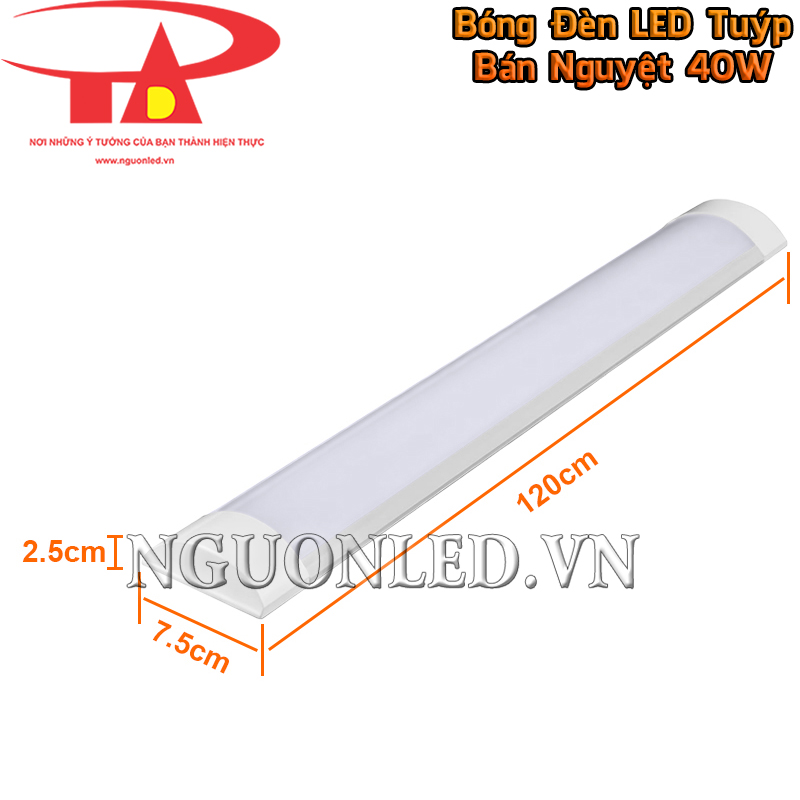 Kích thước nhỏ gọn của đèn LED tuýp bán nguyệt 40W