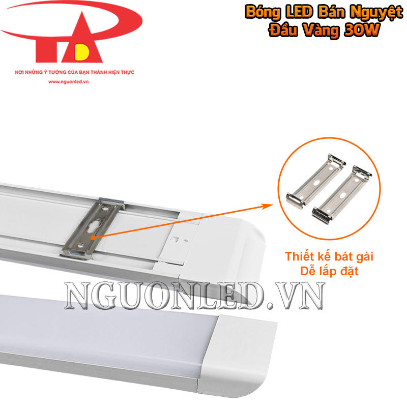 Bát gài đi kèm giúp đèn LED bán nguyệt đầu vuông 30W lắp nổi gọn trên trần hoặc tường