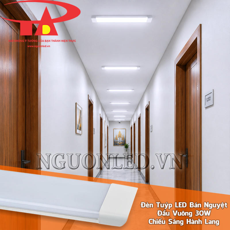 Đèn LED bán nguyệt 30W 60cm tạo dải sáng gọn cho hành lang ngắn