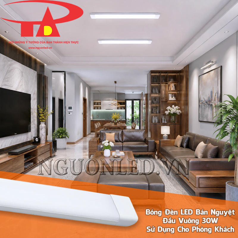 Đèn bán nguyệt đầu vuông 30W ánh sáng trắng hỗ trợ sinh hoạt trong phòng khách nhỏ