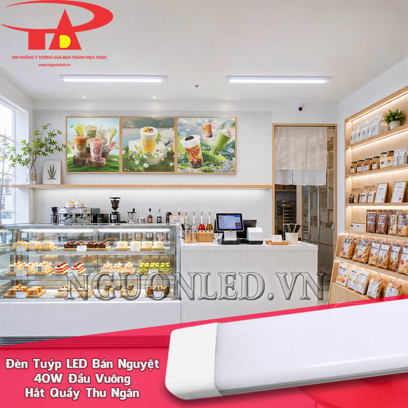 Đèn LED tuýp bán nguyệt đầu vuông 40W chiếu sáng quầy pha chế giúp thao tác quan sát rõ ràng