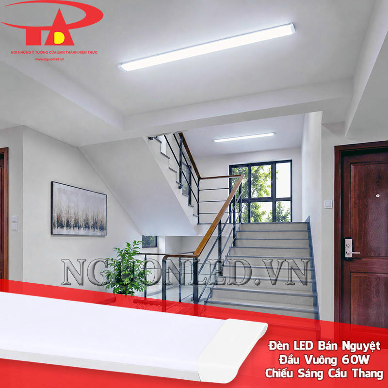 Bóng đèn LED bán nguyệt đầu vuông 60W hỗ trợ quan sát bậc thang rõ ràng và an toàn