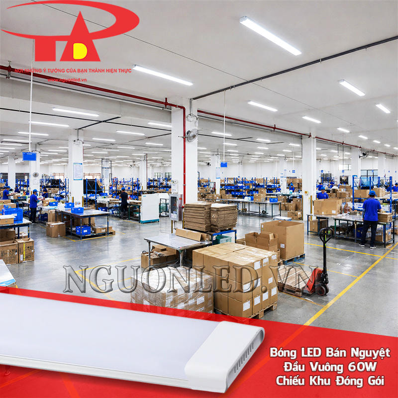 Đèn tuýp LED bán nguyệt đầu vuông 60W hỗ trợ kiểm sản phẩm, đọc mã vận đơn, dán nhãn và hoàn thiện bao bì