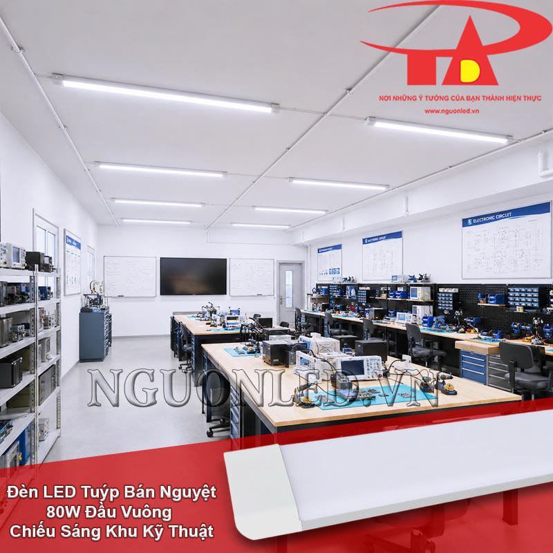 Đèn bán nguyệt 80W đầu vuông hỗ trợ thao tác chính xác cho khu kỹ thuật