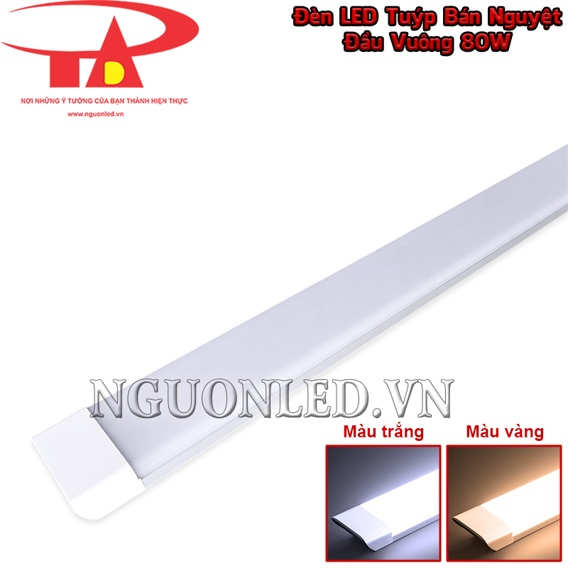 Bóng LED bán nguyệt đầu vuông 80W có ánh sáng trắng 6000K–6500K và vàng 3000K–3500K