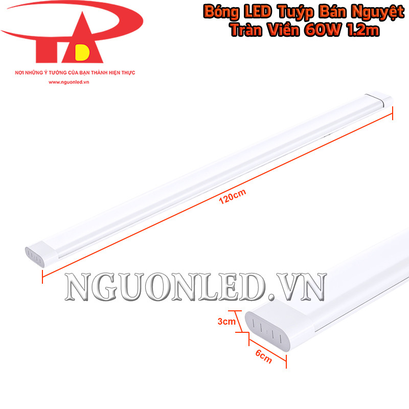 Đèn bán nguyệt oval 60W kích thước  tạo cảm giác gọn khi lắp nổi