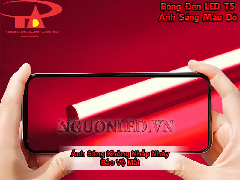 Bóng đèn LED tuýp màu đỏ ánh sáng không nhấp nháy giúp bảo vệ mắt