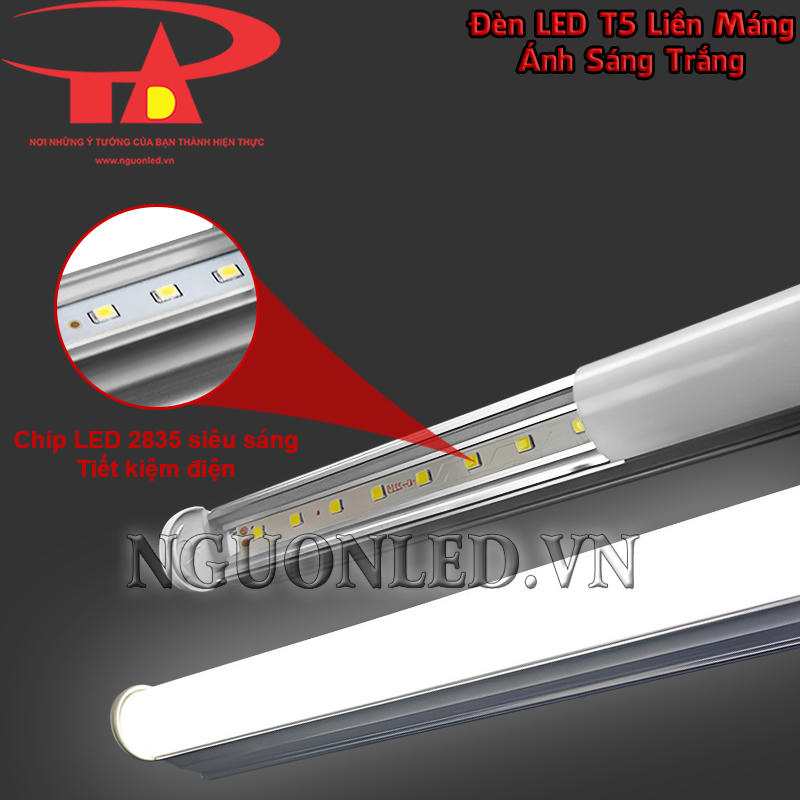 Chip LED SMD 2835 trên đèn LED T5 màu trắng cho ánh sáng vượt trội, tiết kiệm điện năng