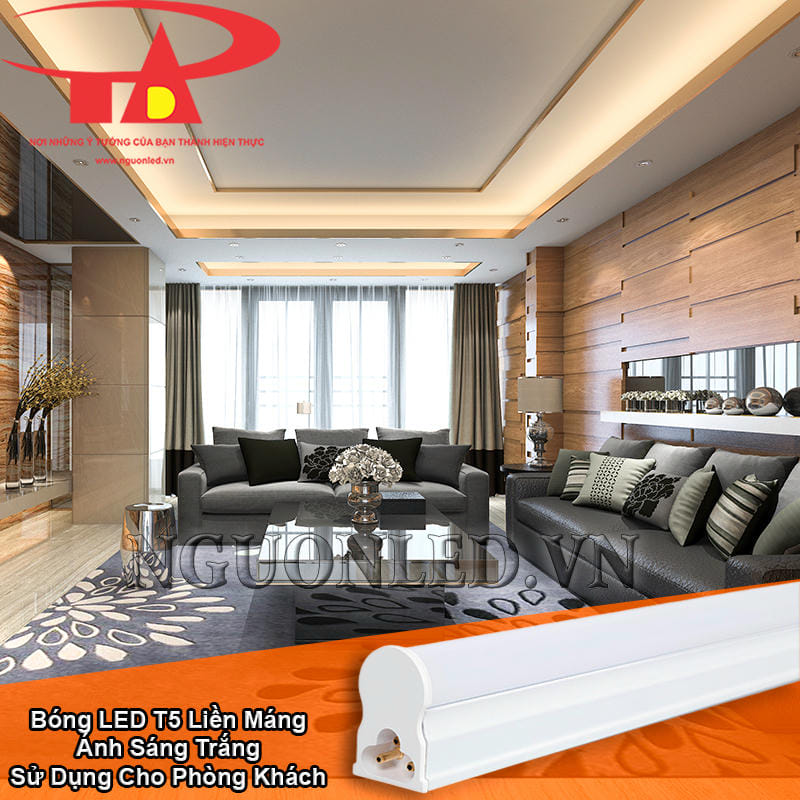 Đèn LED T5 ánh sáng vàng sử dụng cho phòng khách