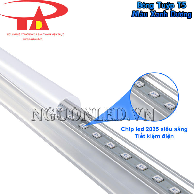 Chip LED SMD 2835 bên trong đèn T5 xanh dương siêu sáng, tiết kiệm điện