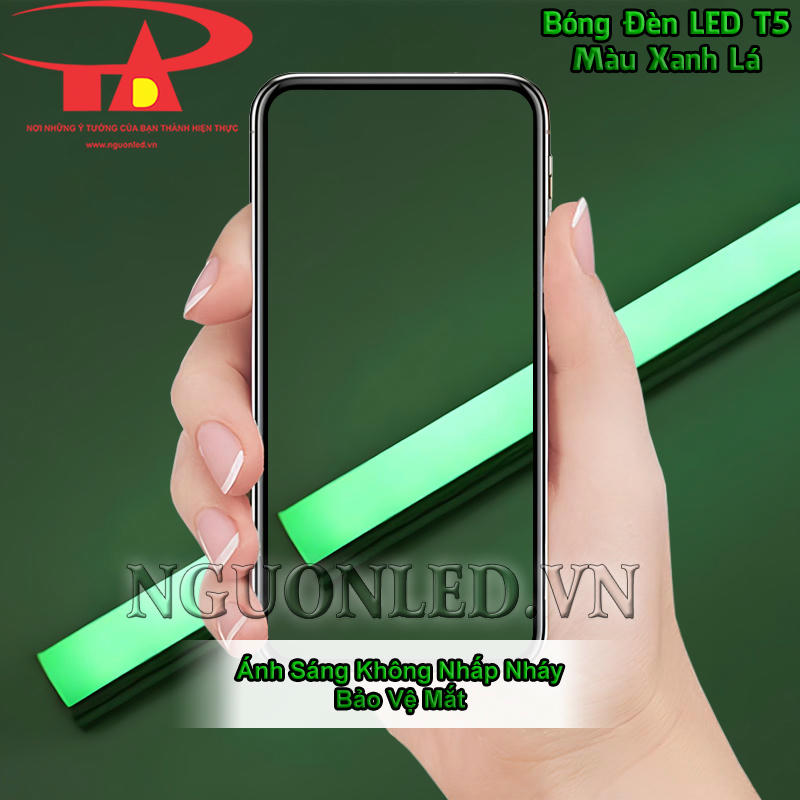 Bóng LED T5 xanh lá hoạt động ổn định, không nhấp nháy