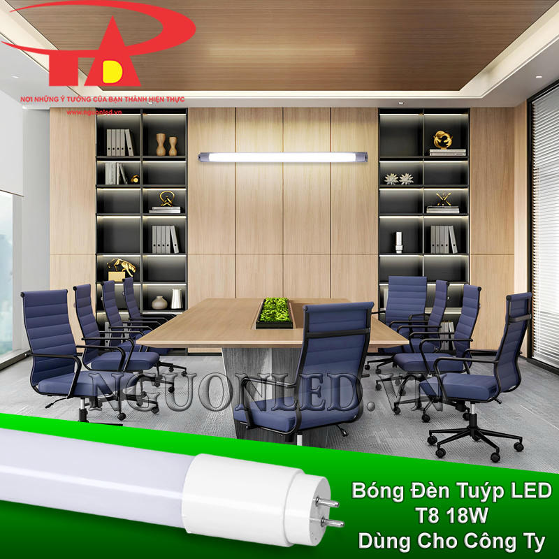 Bóng LED tuýp 18W chiếu sáng không gian làm việc