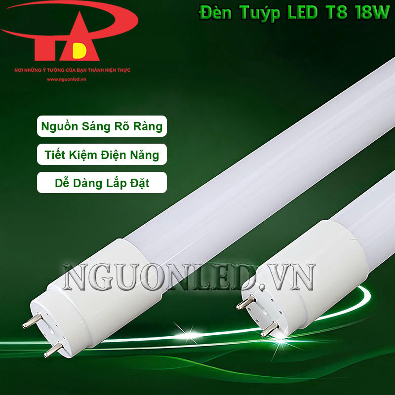 Đèn tuýp LED T8 18W nguồn sáng rõ ràng, dễ lắp đặt, tiết kiệm điện