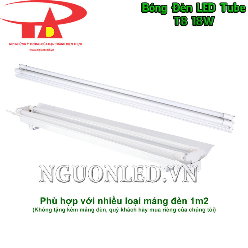 Đèn tuýp LED T8 18W lắp trên máng đèn 1,2m chuẩn G13