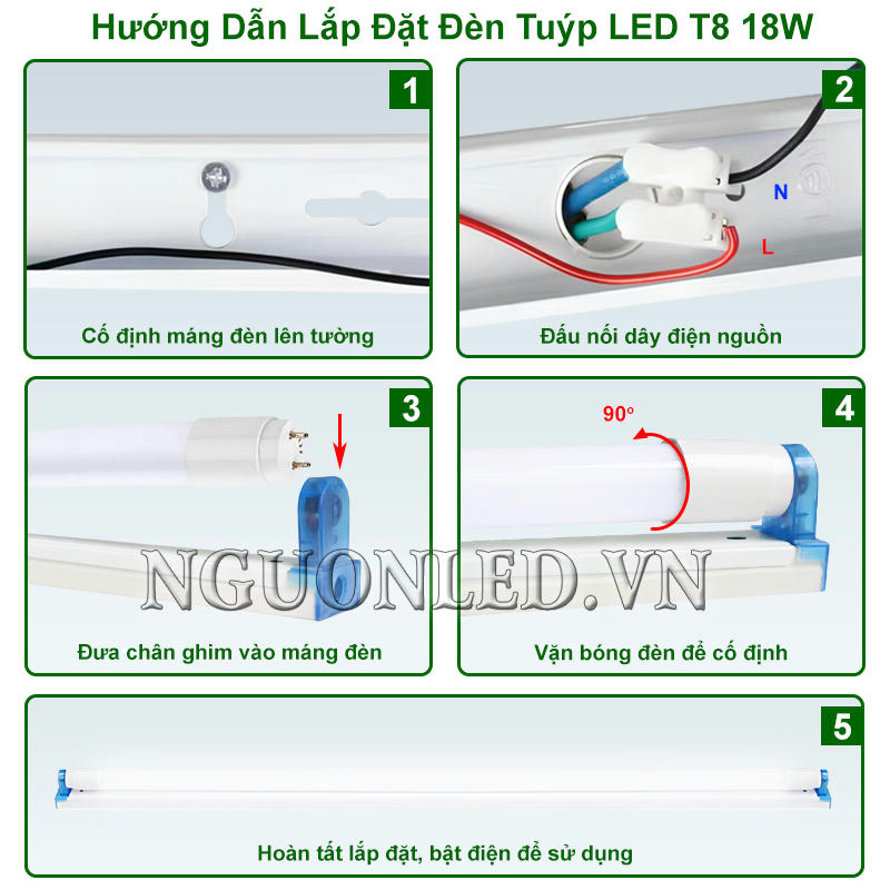 Hướng dẫn lắp đặt đèn tuýp LED T8 18W đơn giản