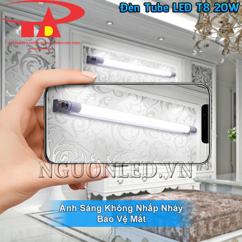 Ánh sáng ổn định của bóng tuýp LED 20W dùng trong nhà