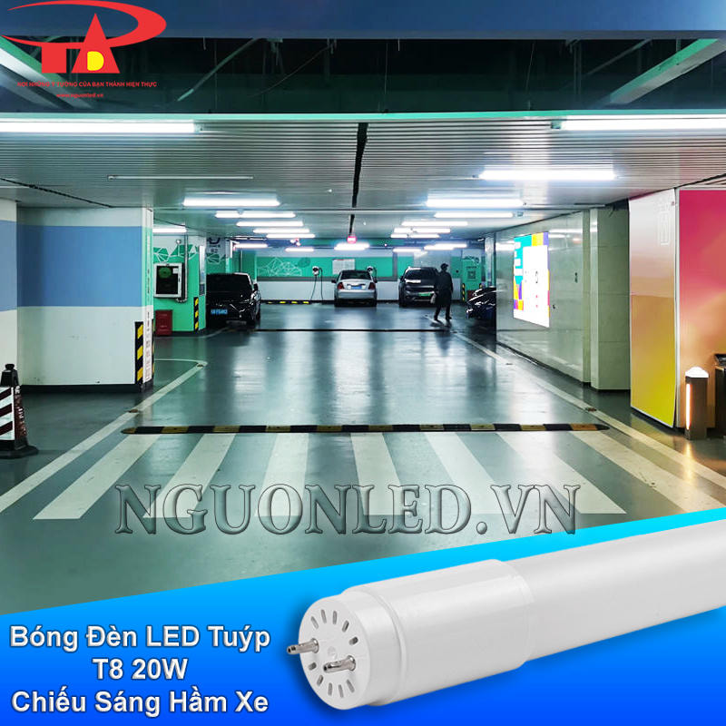 Đèn tuýp LED 20W lắp trong hầm xe