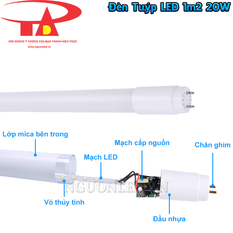Linh kiện bên trong bóng tuýp LED T8 20W