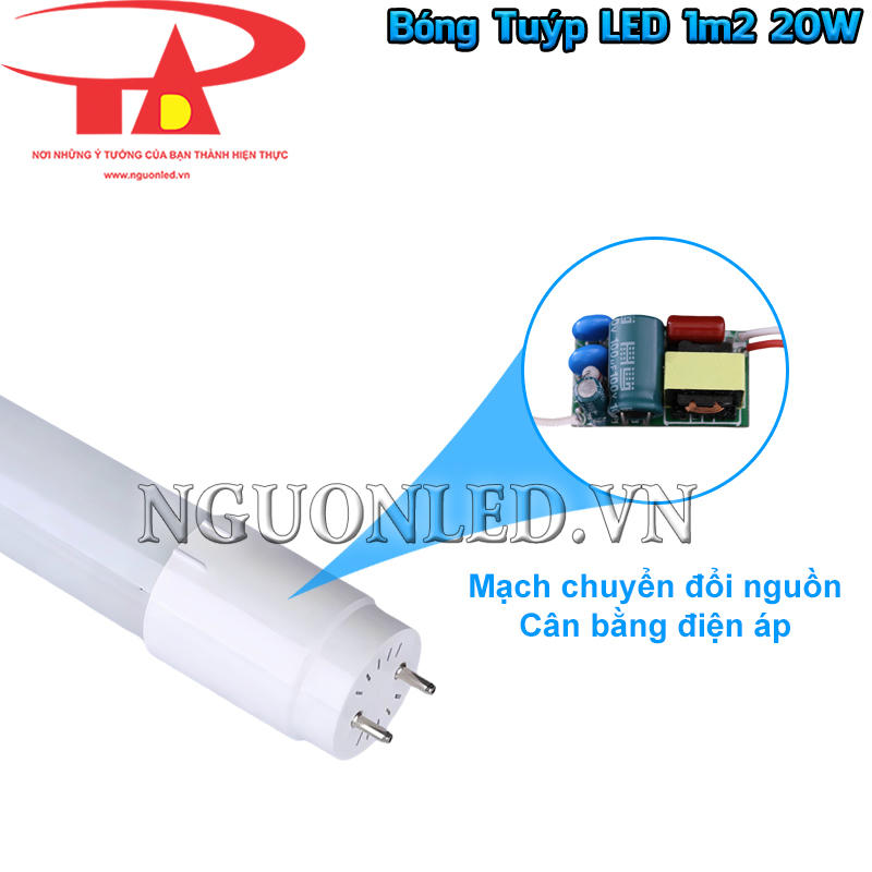 Đèn tuýp LED T8 20W tích hợp sẵn mạch nguồn, ổn định dòng điện