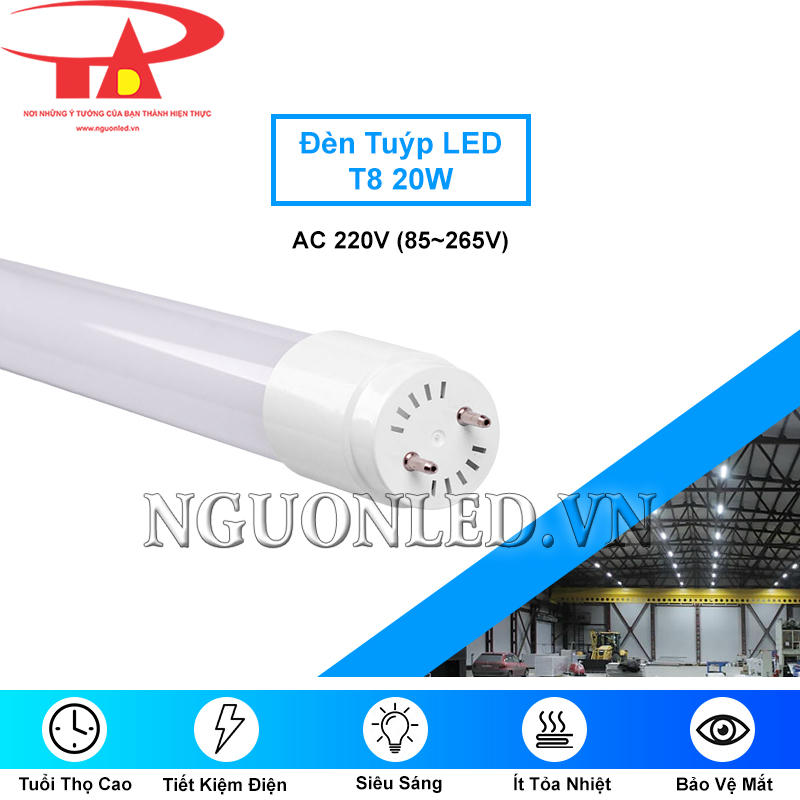Bóng tuýp LED T8 20W ánh sáng ổn định
