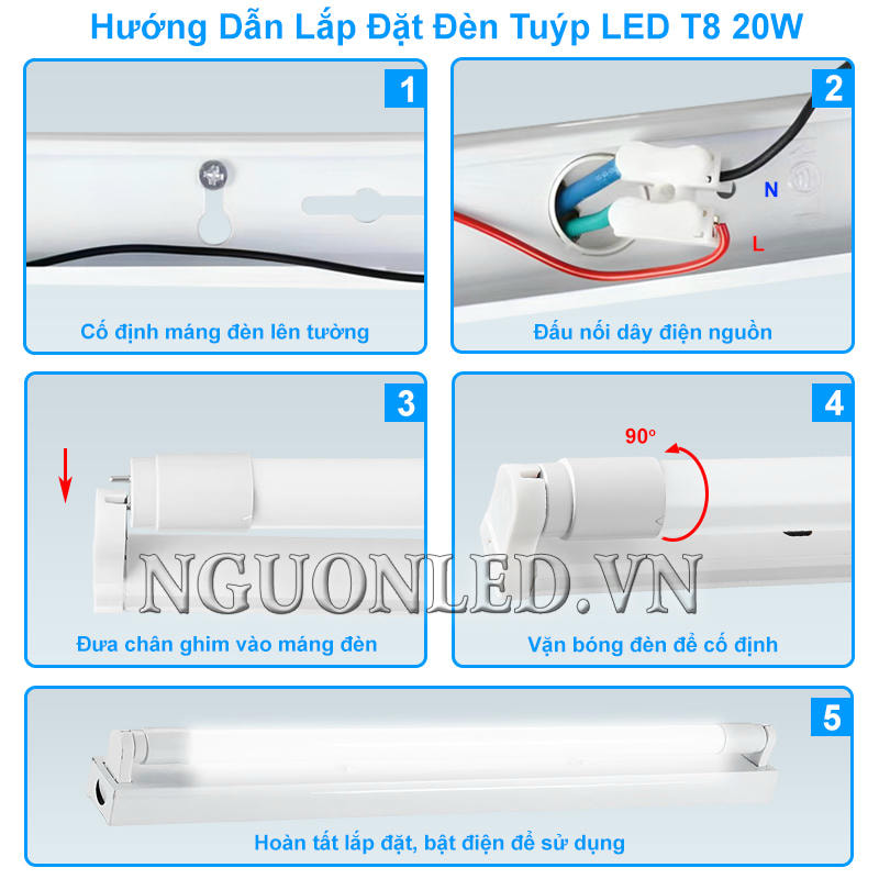 Hướng dẫn lắp đặt đèn tuýp LED T8 20W đơn giản, dễ thực hiện
