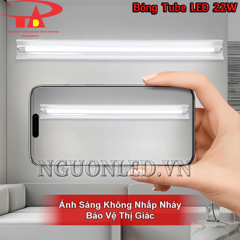 Bóng LED tuýp T8 22W ánh sáng không nhấp nháy, bảo vệ thị giác
