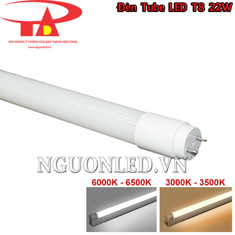 Bóng đèn tube LED T8 22W tự chọn 2 màu ánh sáng linh hoạt theo từng không gian