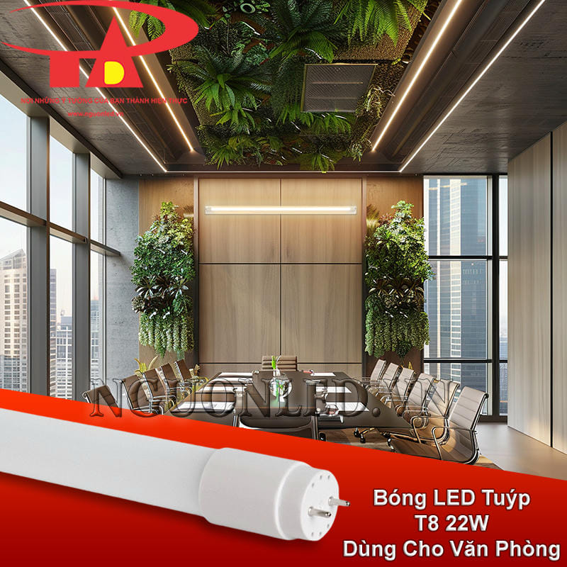 Đèn LED tuýp T8 22W sử dụng cho văn phòng, duy trì sự tập trung