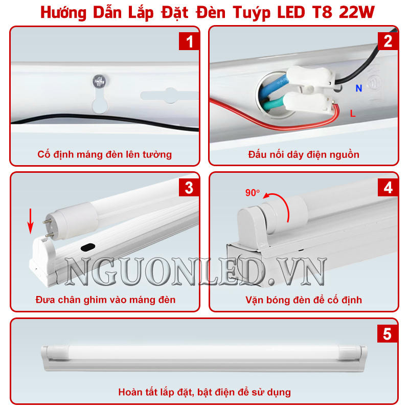 Hướng dẫn thi công đèn tuýp LED T8 22W chuẩn kỹ thuật, đơn giản