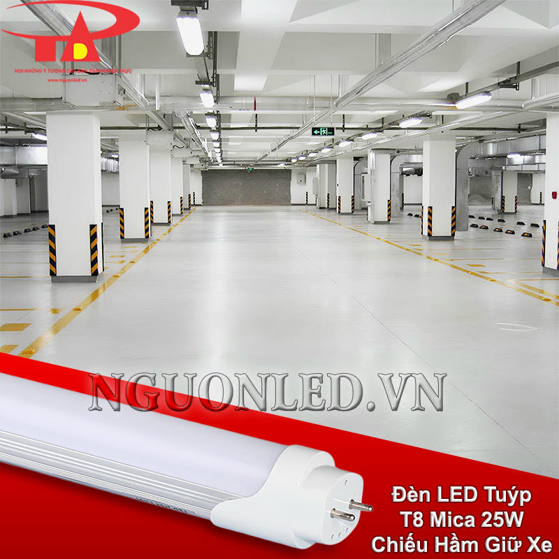 Bóng đèn tuýp LED mica 25W dùng cho hầm giữ xe, hỗ trợ quan sát và di chuyển dễ dàng, an toàn