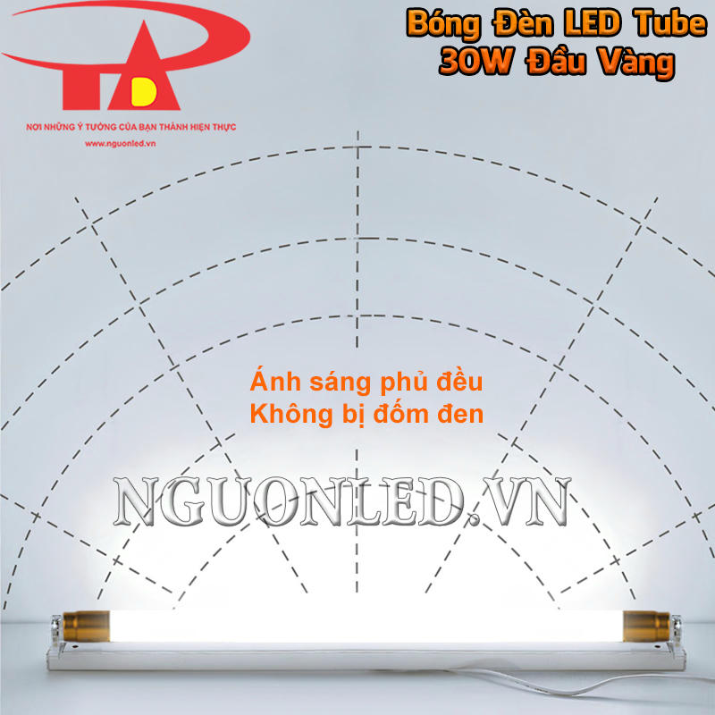 Đèn tuýp LED T8 30W ánh sáng tỏa đều và rộng giúp hạn chế điểm tối