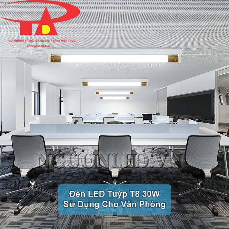 Đèn tuýp LED T8 30W lắp tại văn phòng