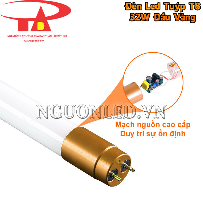 Bóng LED tuýp 32W đầu nhôm sử dụng mạch nguồn cao cấp giúp ổn định dòng điện