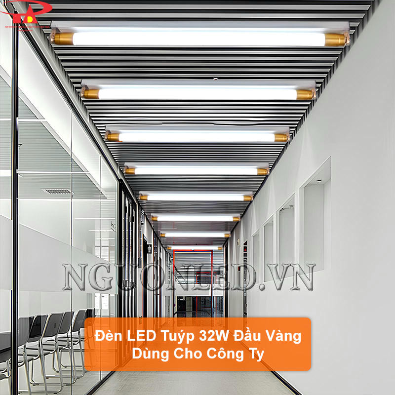 Bóng LED tuýp 32W đầu vàng chiếu sáng cho công ty