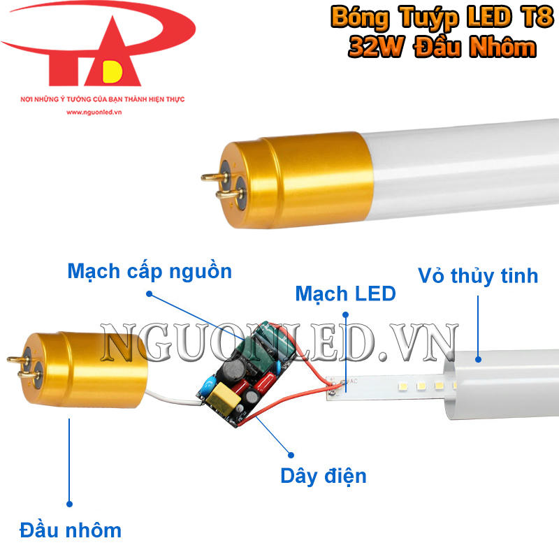 Đèn tuýp T8 đầu nhôm An Đức Phát sử dụng linh kiện cao cấp